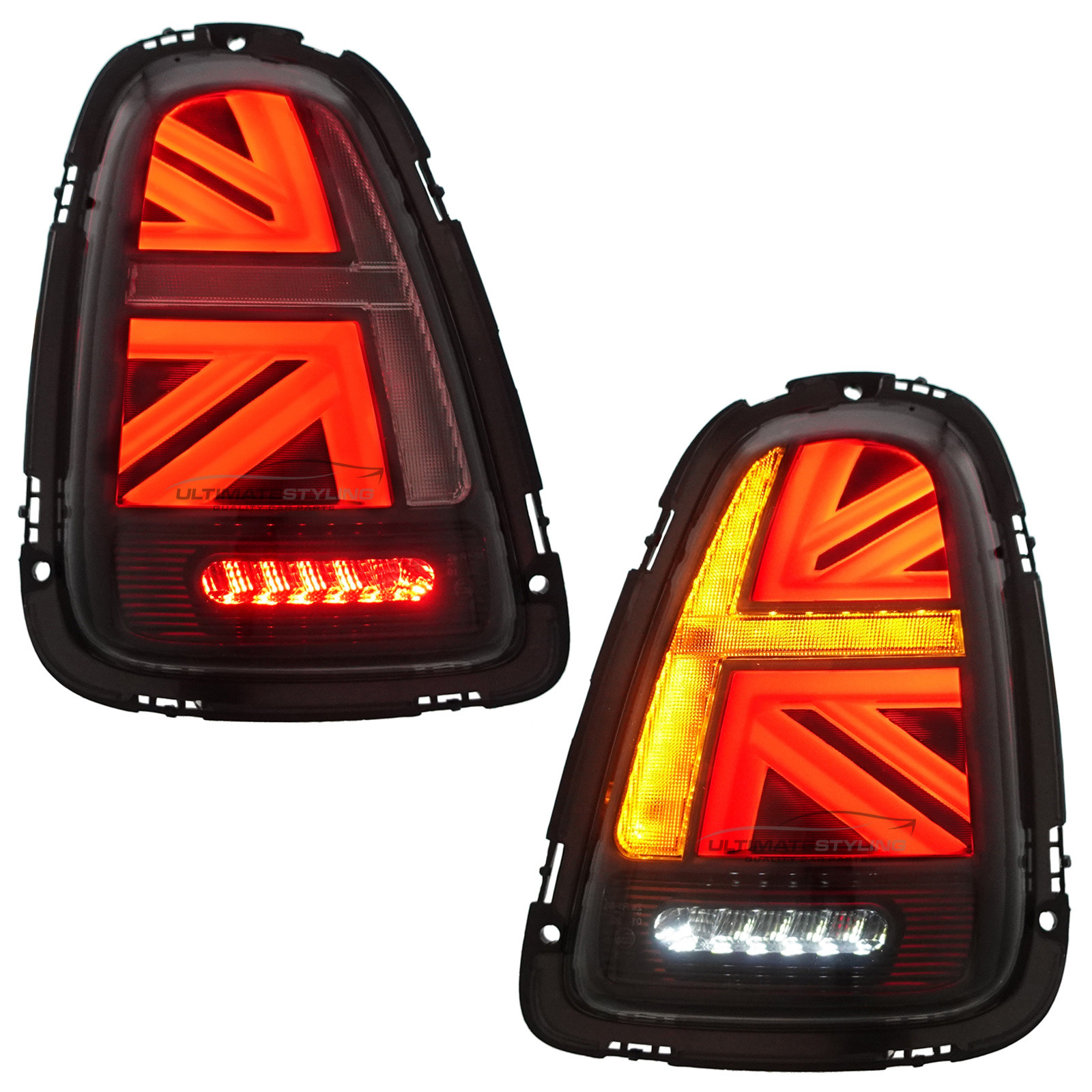 Mini R56 2008-2016 / R57 2009-2016 / R58 2011-2016 - Performance Rear / Tail Lights - LED Style - Dynamic Indicators - Red & Smoked Lens - Pair (LH + RH)