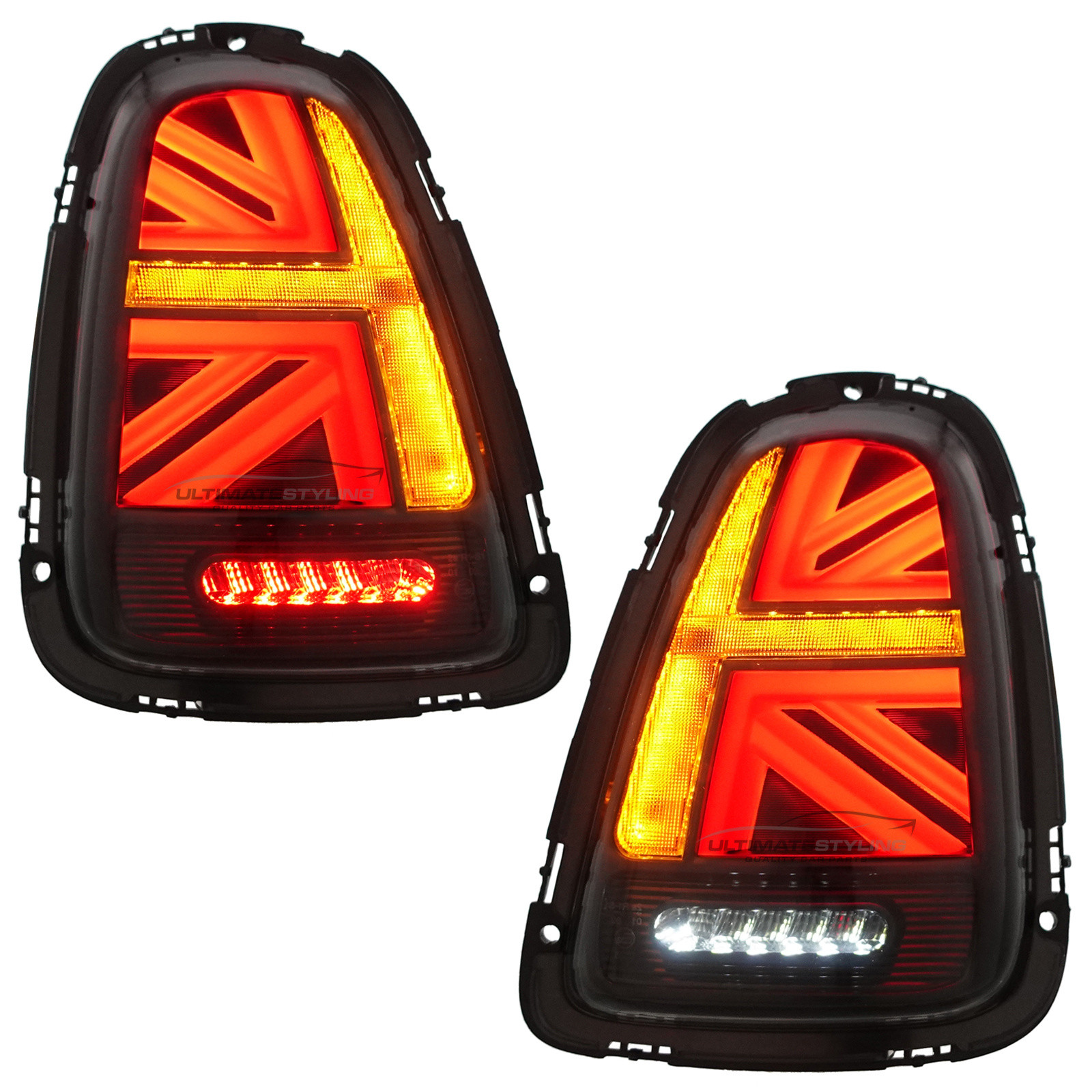 Mini R56 2008-2016 / R57 2009-2016 / R58 2011-2016 - Performance Rear / Tail Lights - LED Style - Dynamic Indicators - Red & Smoked Lens - Pair (LH + RH)