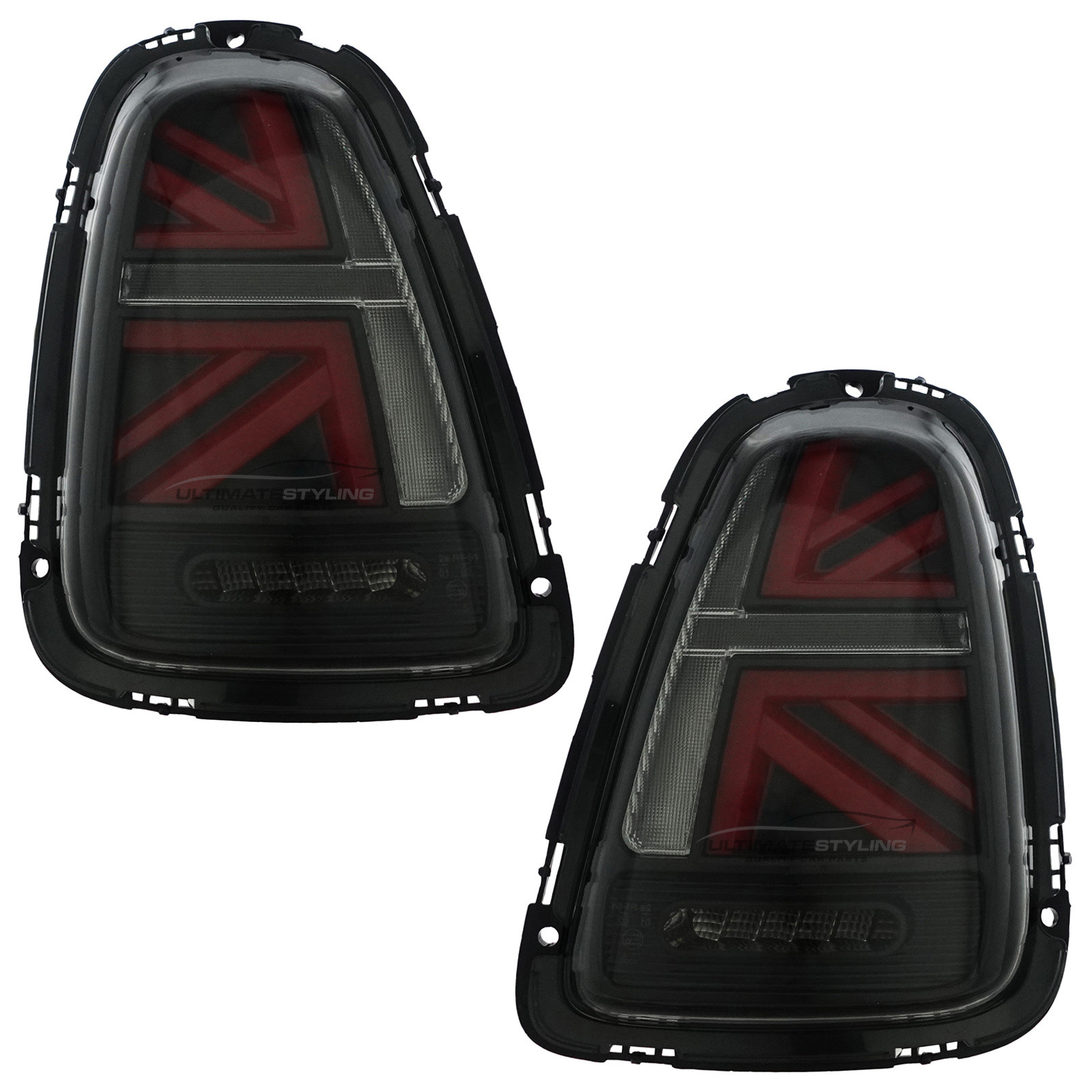 Mini R56 2008-2016 / R57 2009-2016 / R58 2011-2016 - Performance Rear / Tail Lights - LED Style - Dynamic Indicators - Red & Smoked Lens - Pair (LH + RH)