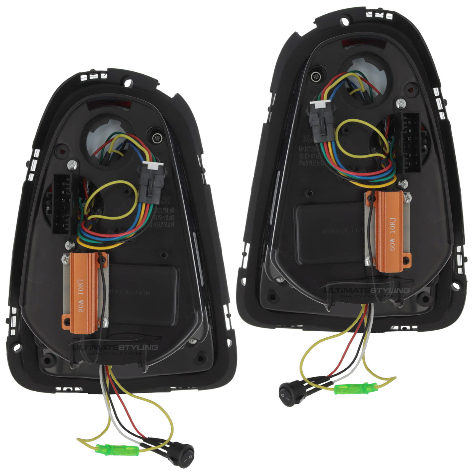 Mini R56 2008-2016 / R57 2009-2016 / R58 2011-2016 - Performance Rear / Tail Lights - LED Style - Dynamic Indicators - Red & Smoked Lens - Pair (LH + RH)