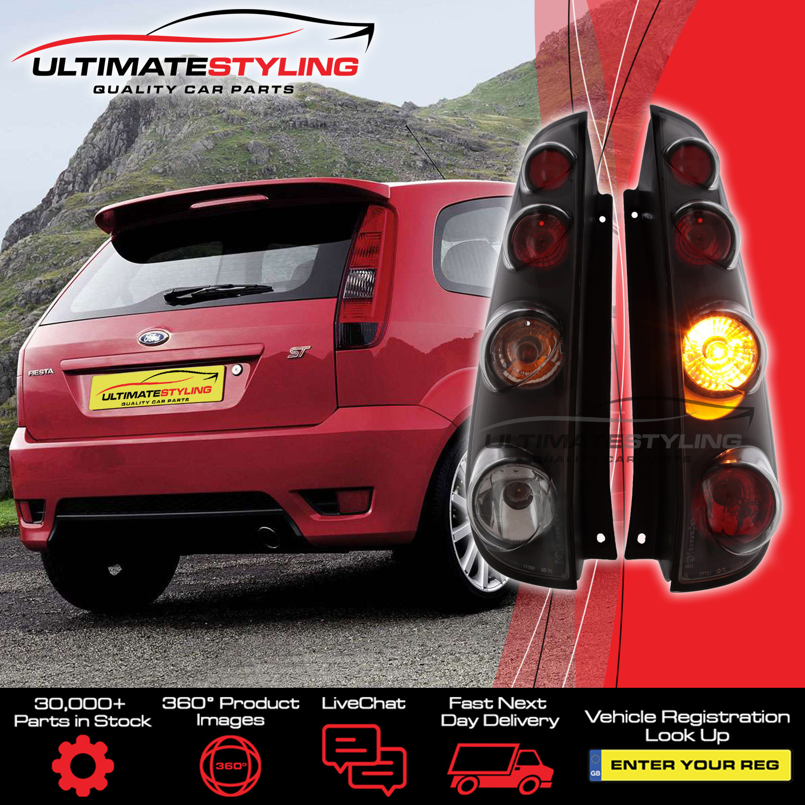 Performance Rear / Tail Lights for Ford Fiesta