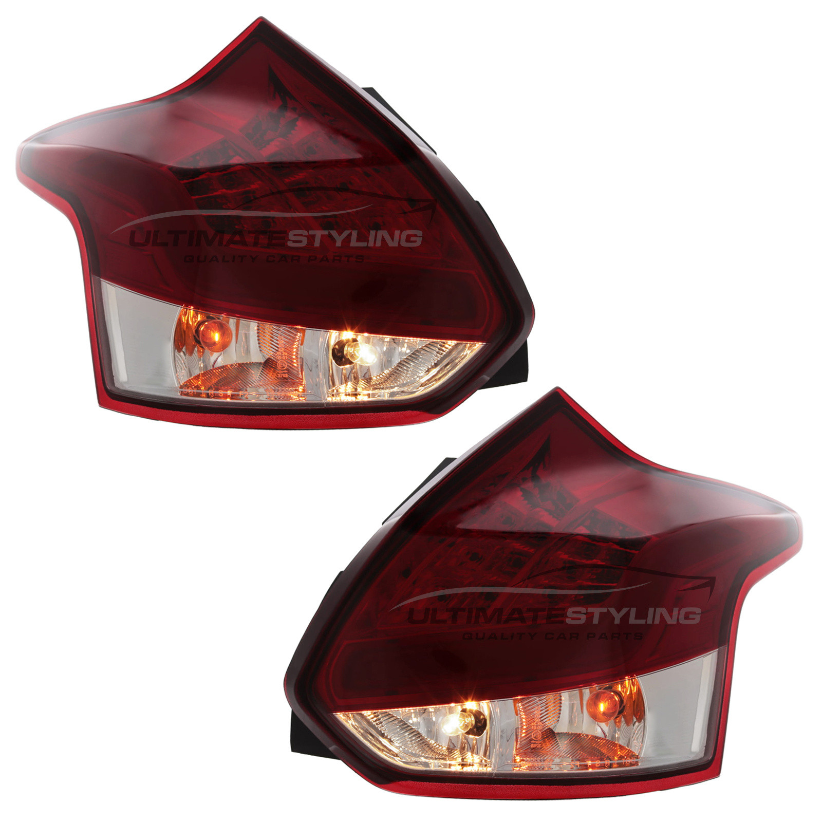For Ford Focus MK2 2004-2011 Red LED Brake Tail Light Bulbs - 12v P21/5W 380 Bayonet (Pair)