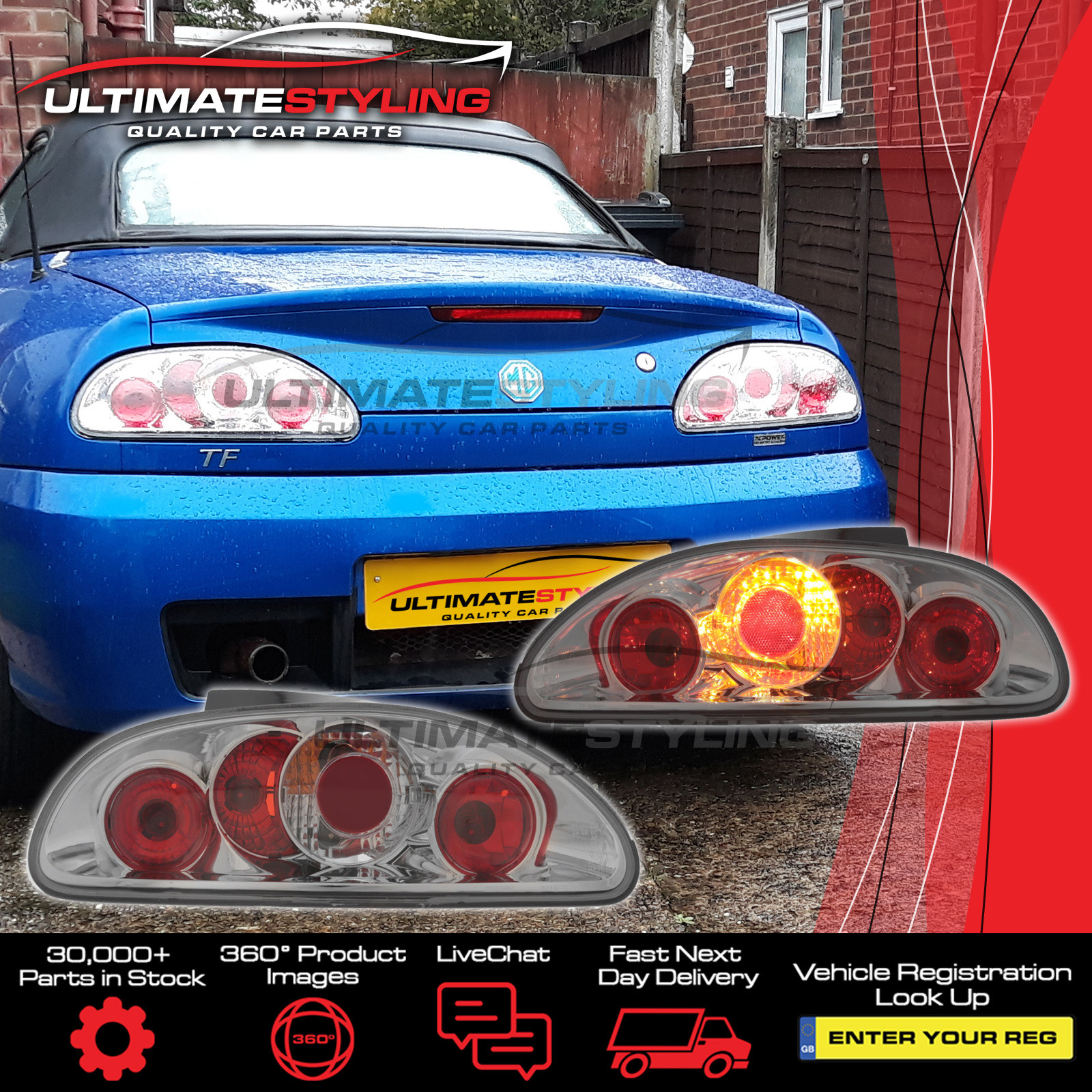 Performance Rear / Tail Lights for Rover MGTF