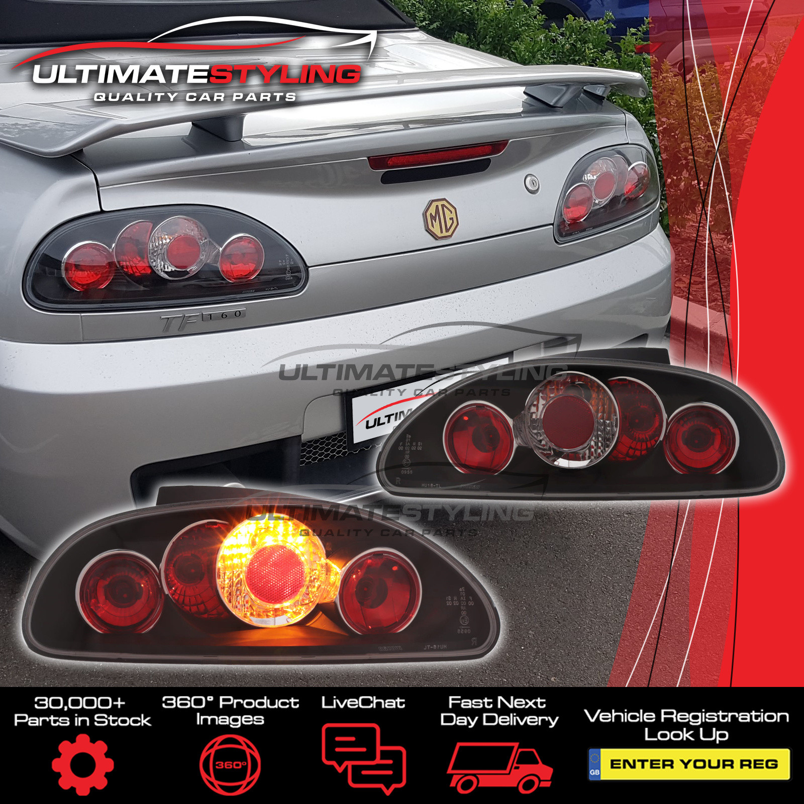 Performance Rear / Tail Lights for Rover MGTF