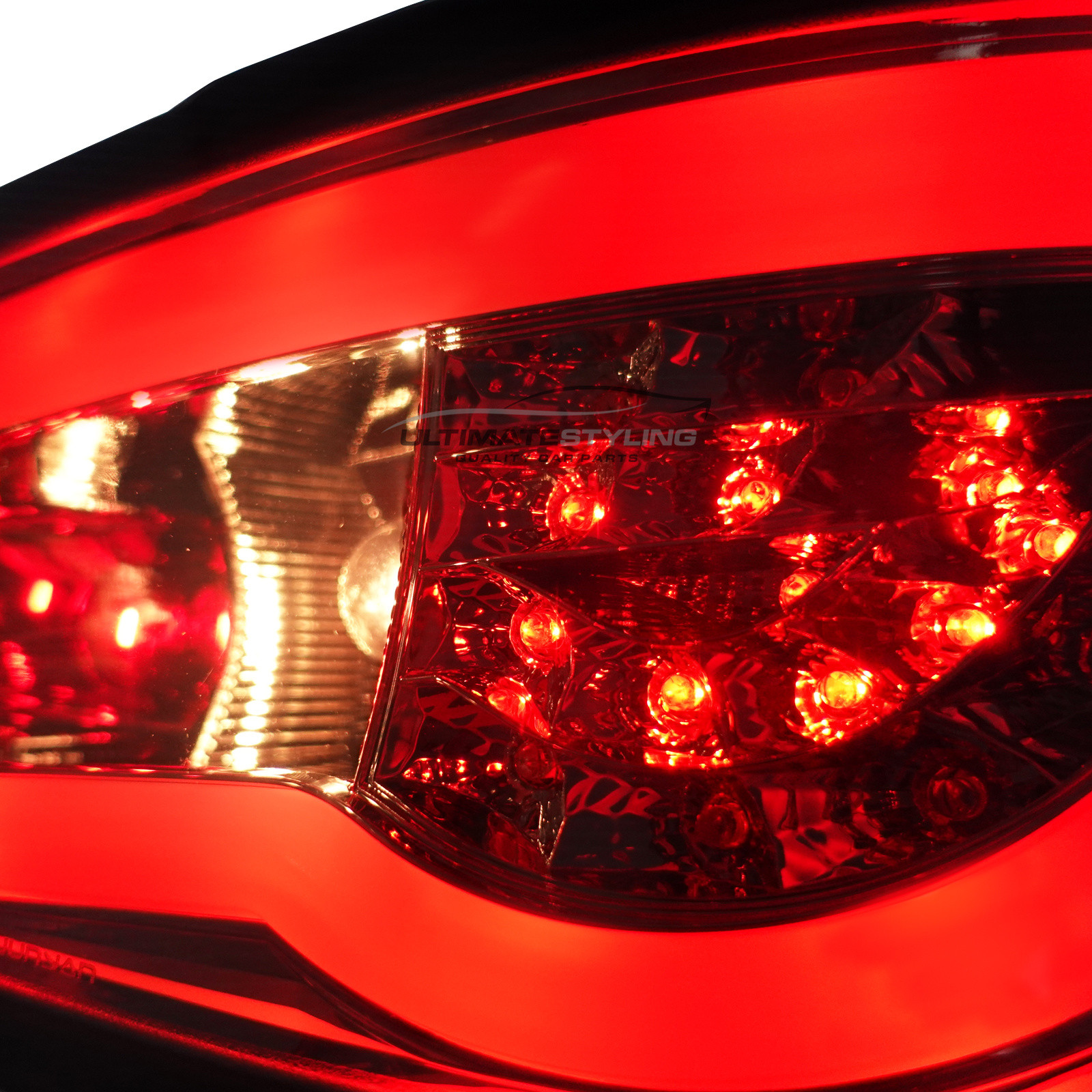 Seat Ibiza 2008-2012 - Smoked Performance Rear Lights - Smoked Lens With Chrome Inner - LED Light Bars - LED Indicators - With Bulbs & Bulb Holders
