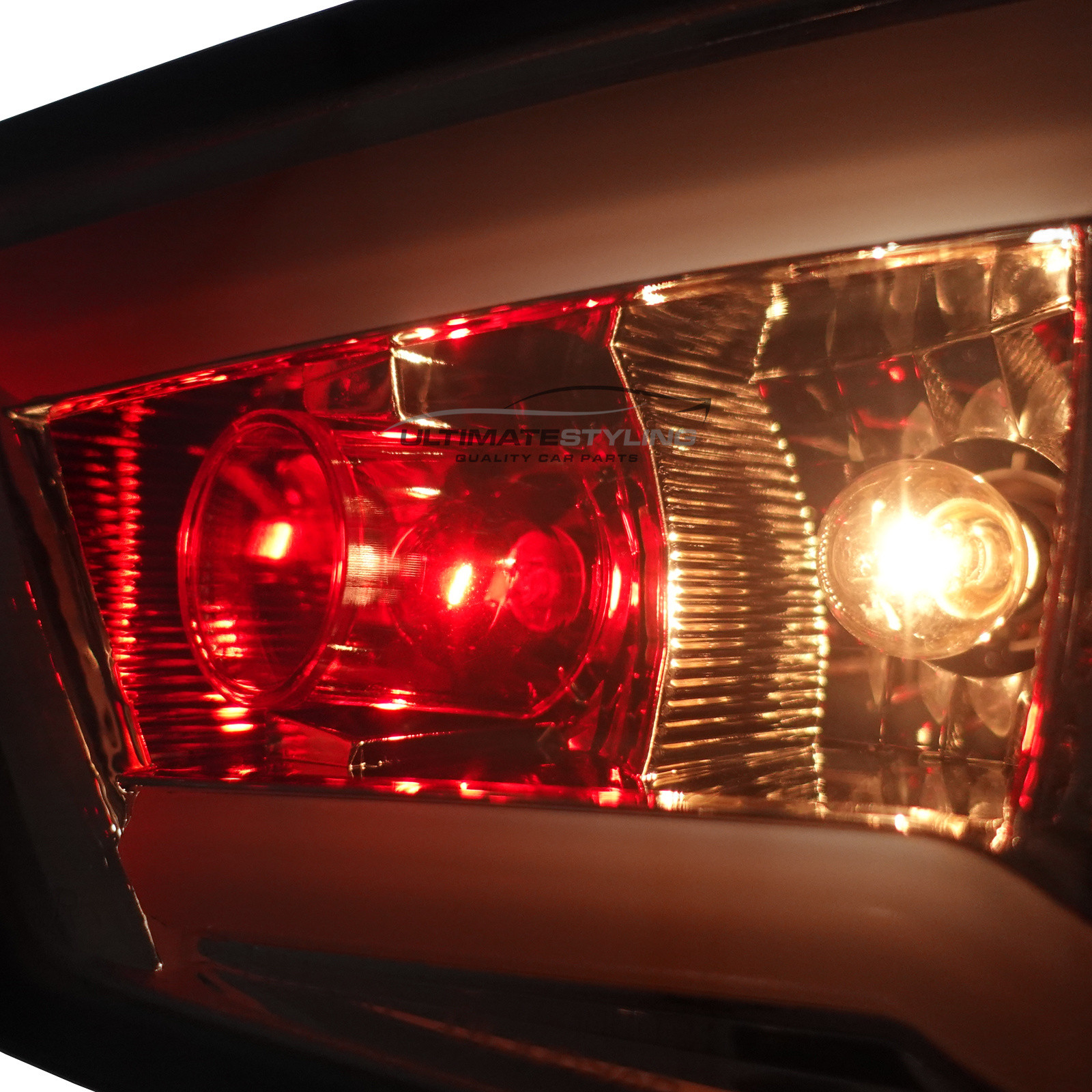 Seat Ibiza 2008-2012 - Smoked Performance Rear Lights - Smoked Lens With Chrome Inner - LED Light Bars - LED Indicators - With Bulbs & Bulb Holders