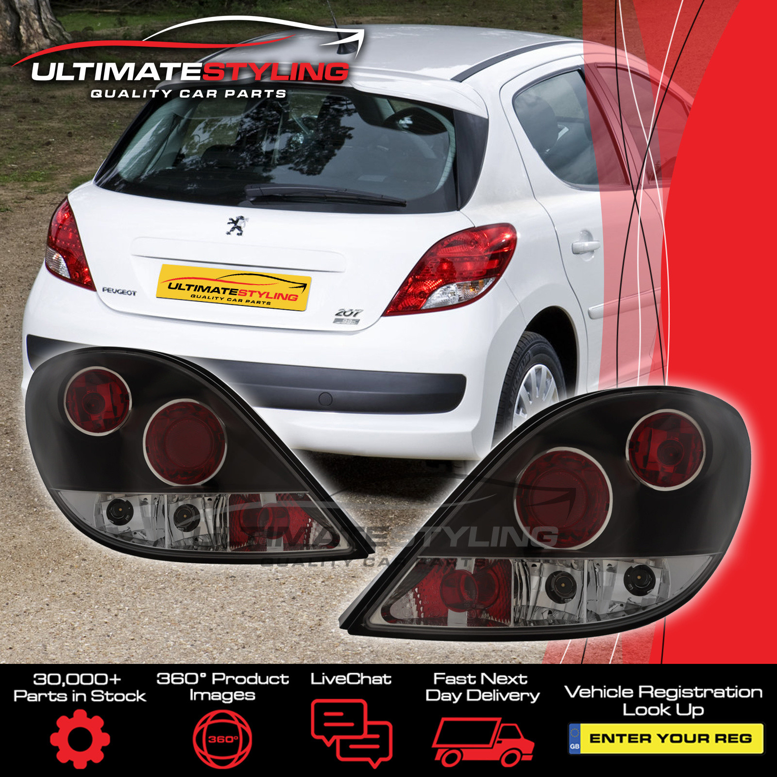 Performance Rear / Tail Lights for Peugeot 207