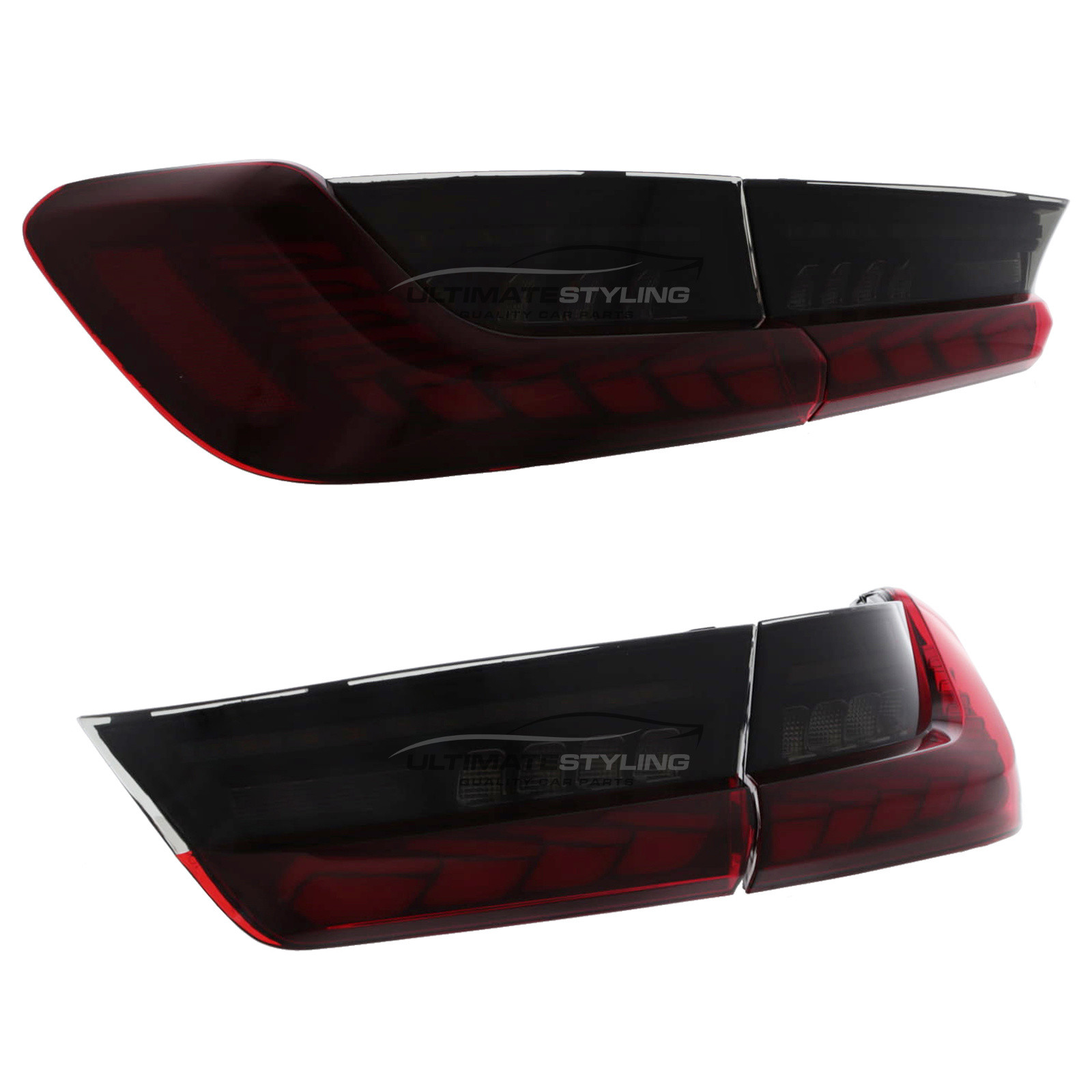 BMW 3 Series G20 2018-2022 Upgrade Dragon Scale GTS Style Red & Smoked Lens Rear Tail Lights Dynamic Indicators + Animation Pair