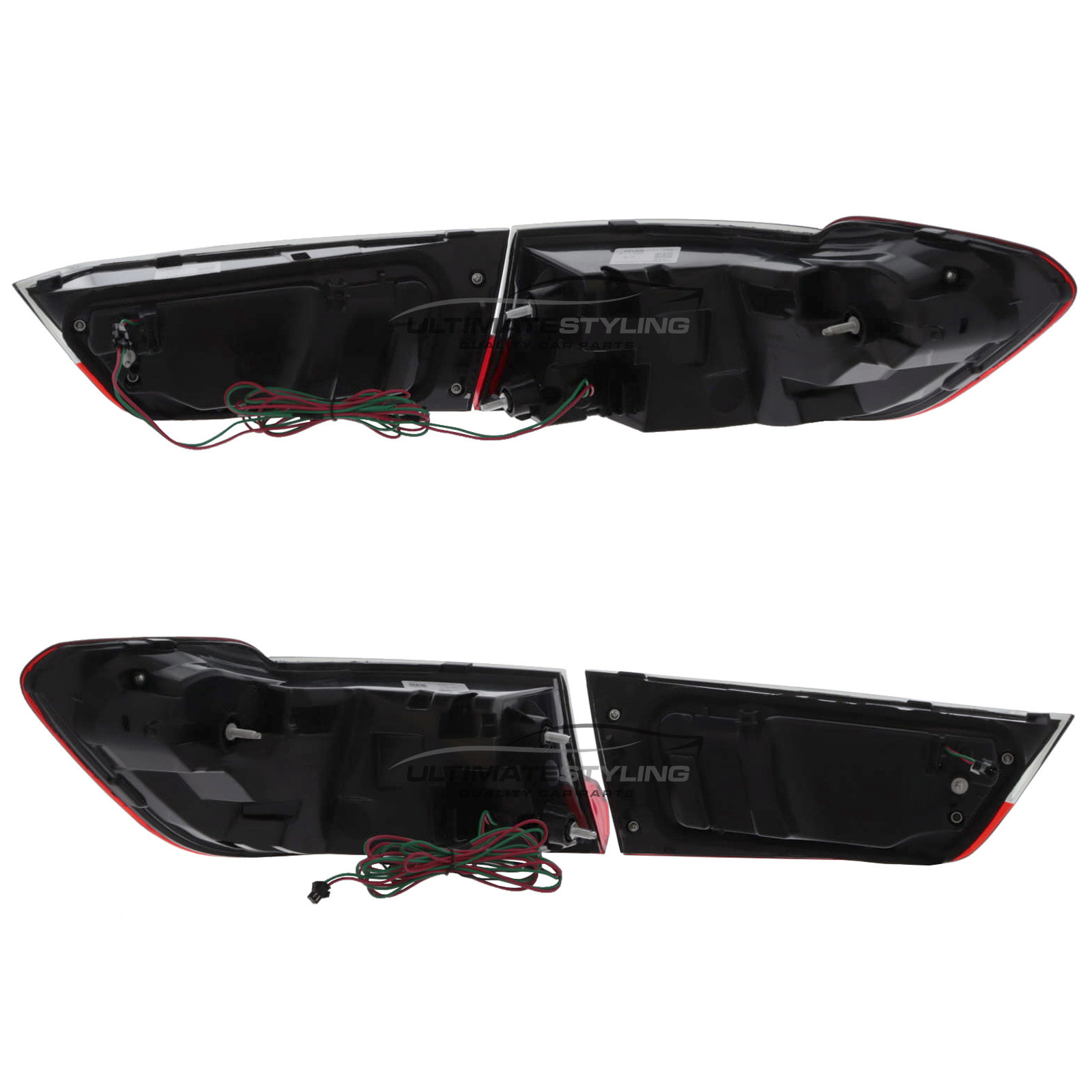 BMW 3 Series G20 2018-2022 Upgrade Dragon Scale GTS Style Red & Smoked Lens Rear Tail Lights Dynamic Indicators + Animation Pair
