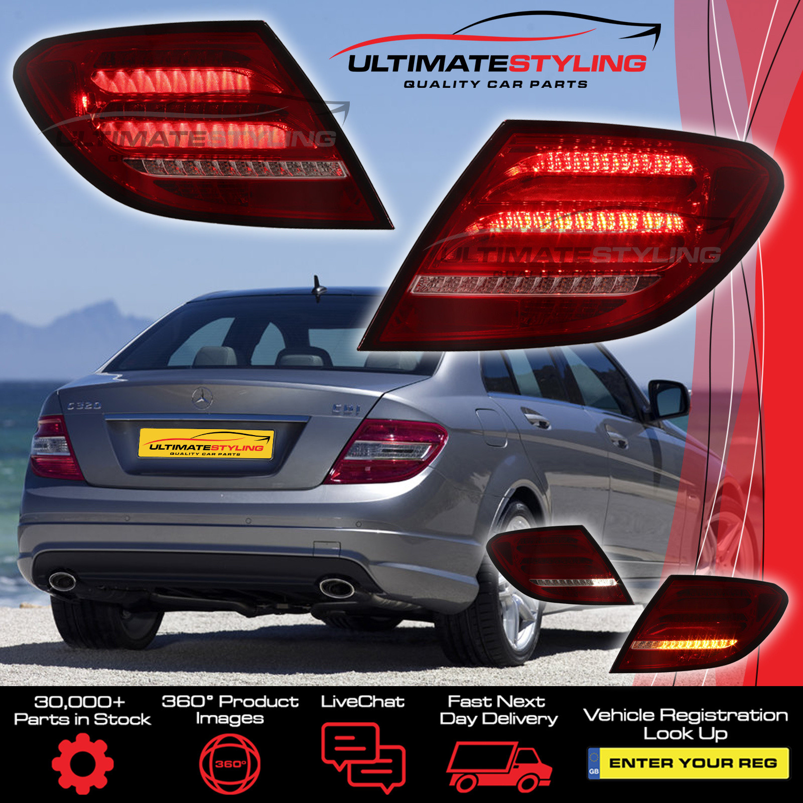 Performance Rear / Tail Lights for Mercedes Benz C Class