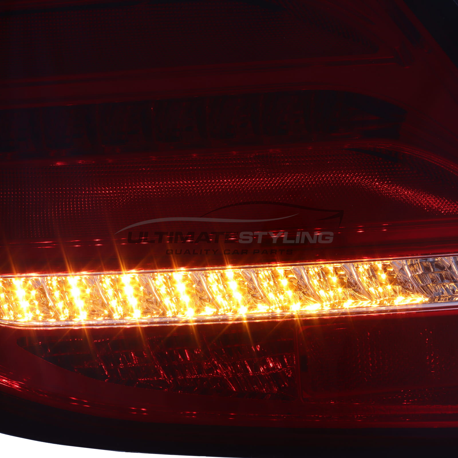 Mercedes Benz C Class W204 2011-2014 Upgrade LED Rear Tail Lights Red & Clear Dynamic Indicators Pair