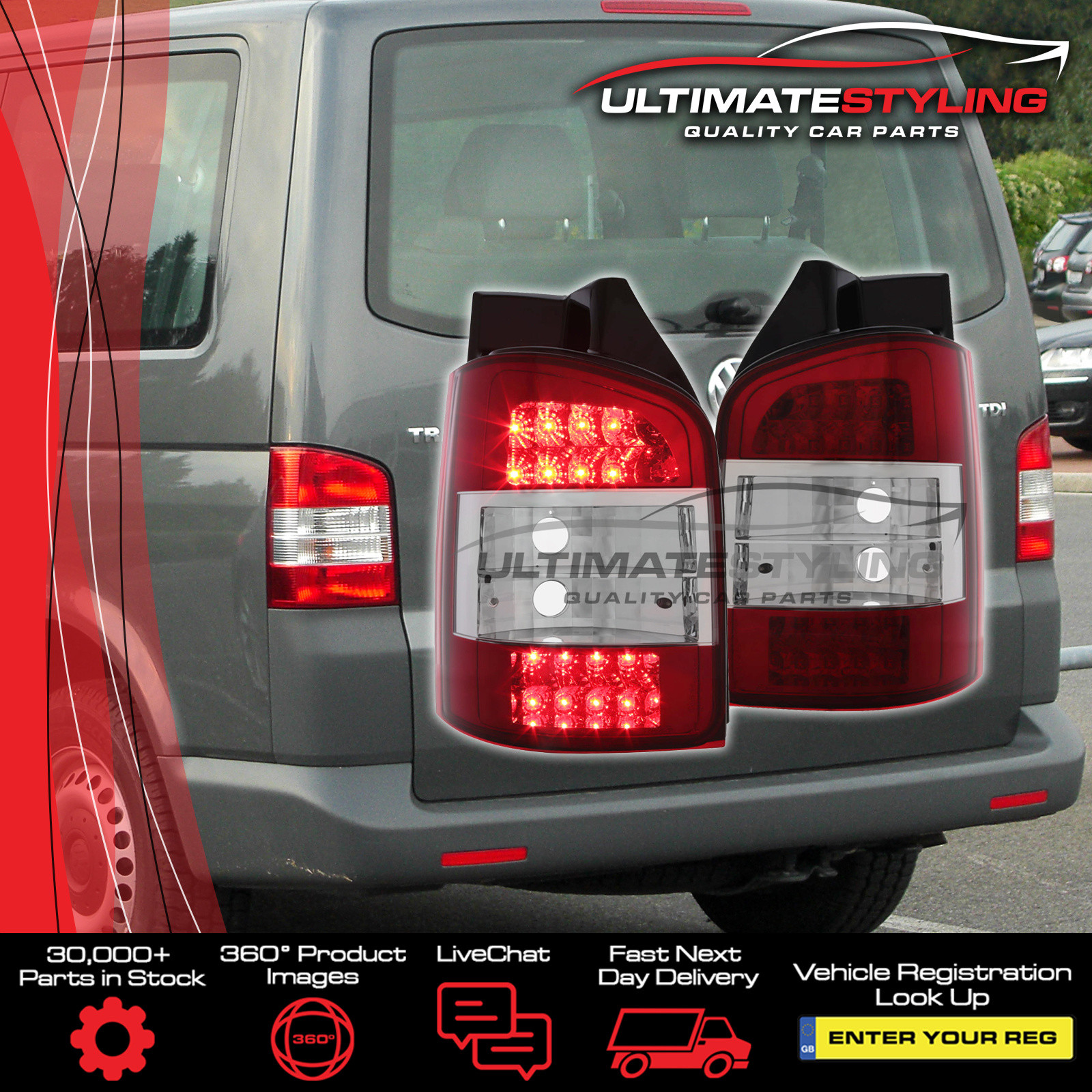 Performance Rear / Tail Lights for VW Transporter
