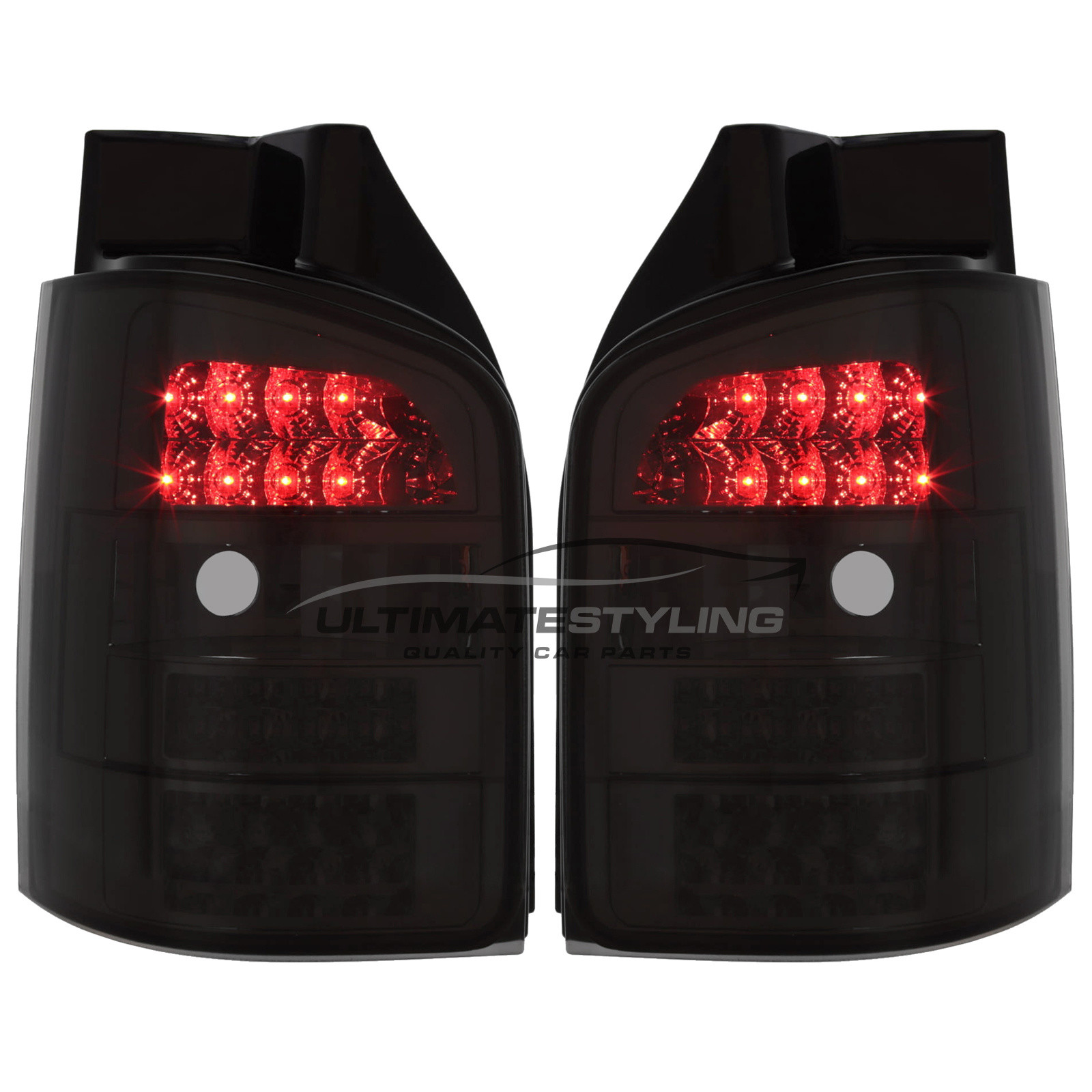 VW Volkswagen Transporter T5.1 2010-2015 LED Smoked Tinted LED Upgrade Rear Lights For Tailgate Models Only (1 Rear Door Models) Pair