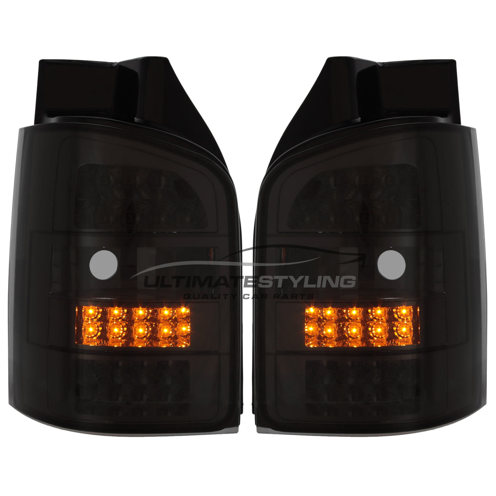 VW Volkswagen Transporter T5.1 2010-2015 LED Smoked Tinted LED Upgrade Rear Lights For Tailgate Models Only (1 Rear Door Models) Pair