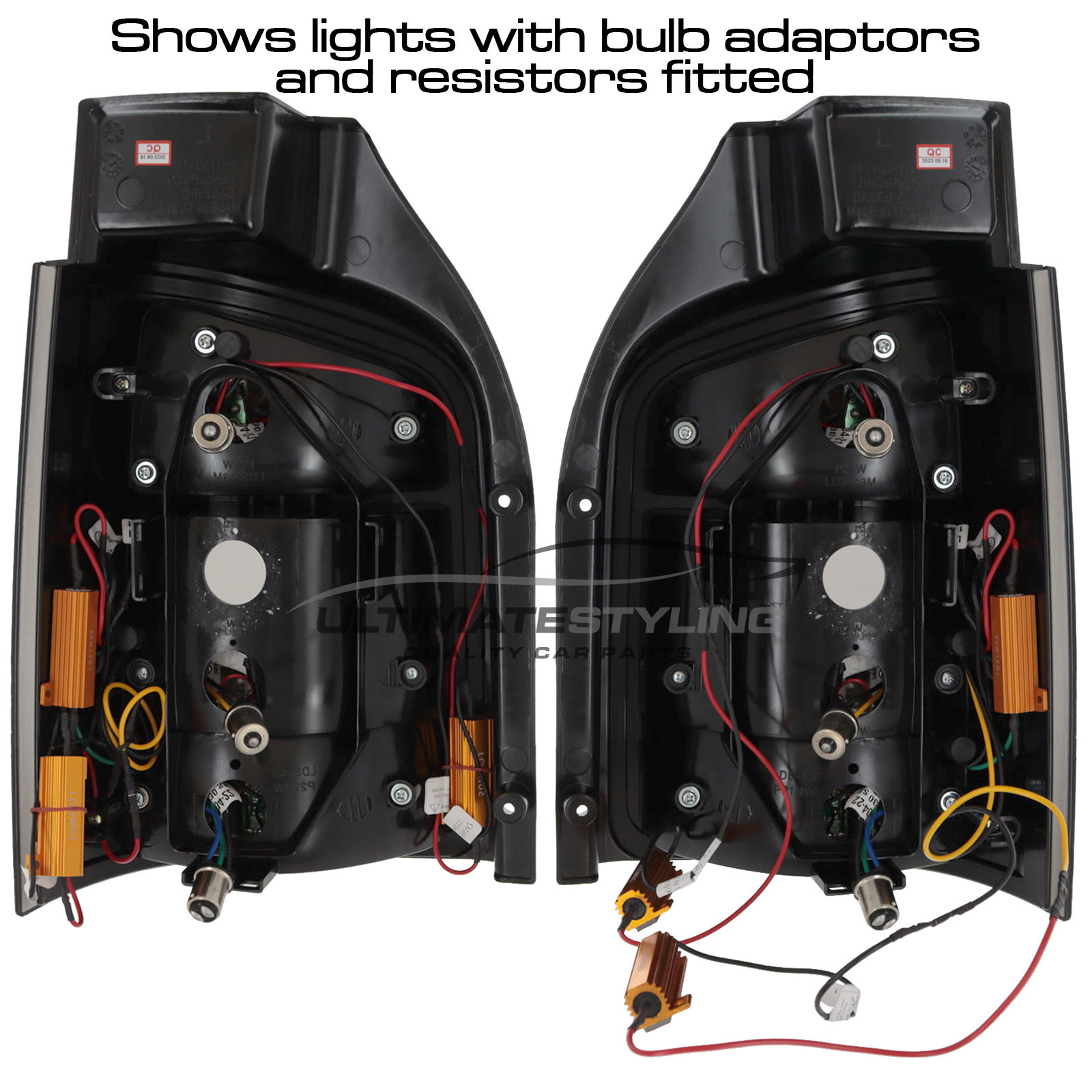 VW Volkswagen Transporter T5.1 2010-2015 LED Smoked Tinted LED Upgrade Rear Lights For Tailgate Models Only (1 Rear Door Models) Pair