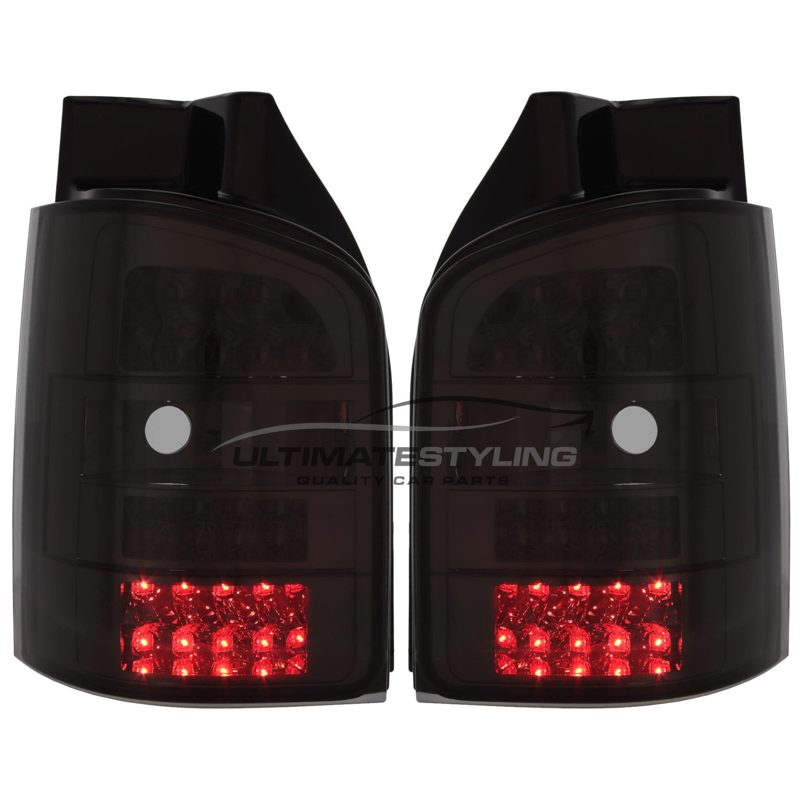 VW Volkswagen Transporter T5.1 2010-2015 LED Smoked Tinted LED Upgrade Rear Lights For Tailgate Models Only (1 Rear Door Models) Pair