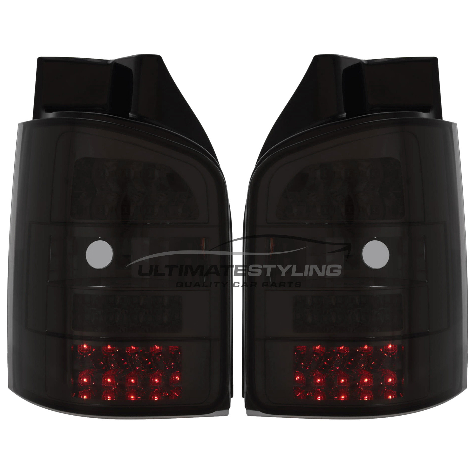 VW Volkswagen Transporter T5.1 2010-2015 LED Smoked Tinted LED Upgrade Rear Lights For Tailgate Models Only (1 Rear Door Models) Pair