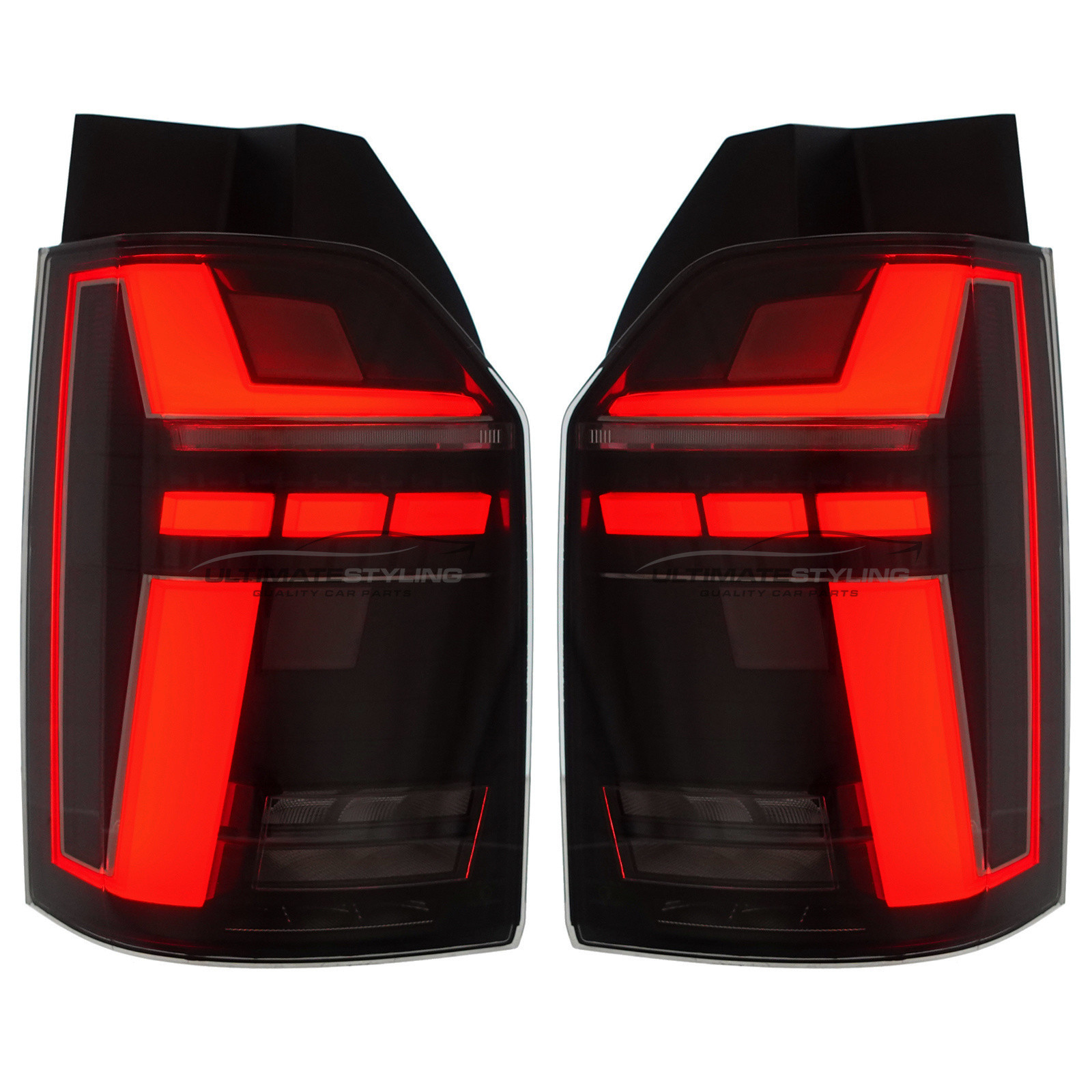 VW California 2015-2020 / Caravelle 2015-2020 / Transporter T6 T6.1 2015-2022 - Performance Rear Tail Lights Upgrade - LED Style - Smoked - Dynamic Sequential Indicators - Pair (LH & RH)