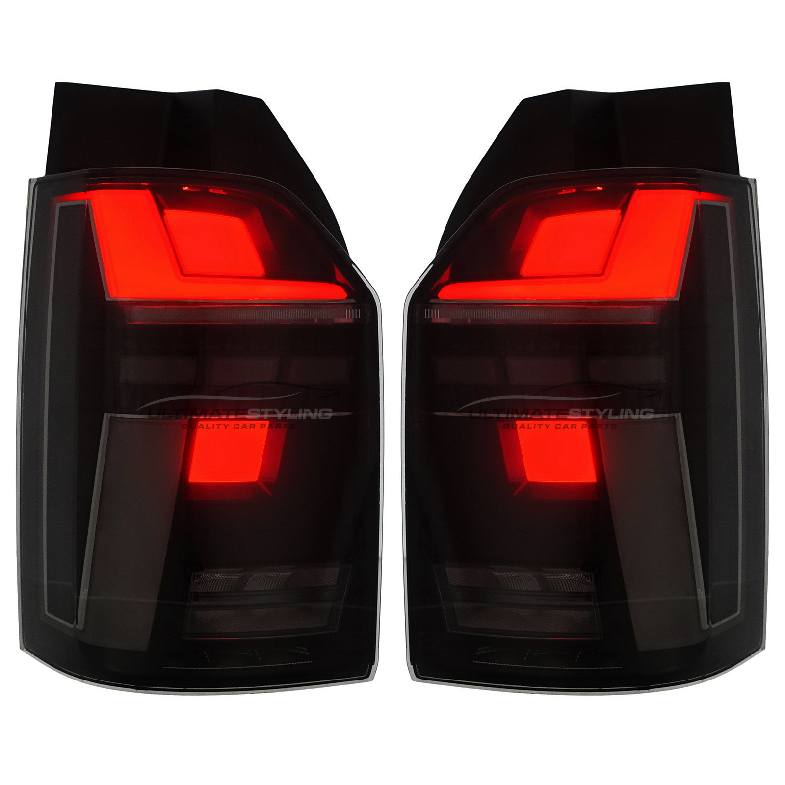 VW California 2015-2020 / Caravelle 2015-2020 / Transporter T6 T6.1 2015-2022 - Performance Rear Tail Lights Upgrade - LED Style - Smoked - Dynamic Sequential Indicators - Pair (LH & RH)