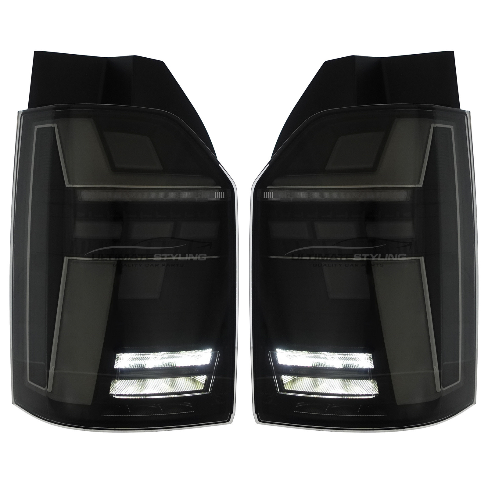 VW California 2015-2020 / Caravelle 2015-2020 / Transporter T6 T6.1 2015-2022 - Performance Rear Tail Lights Upgrade - LED Style - Smoked - Dynamic Sequential Indicators - Pair (LH & RH)