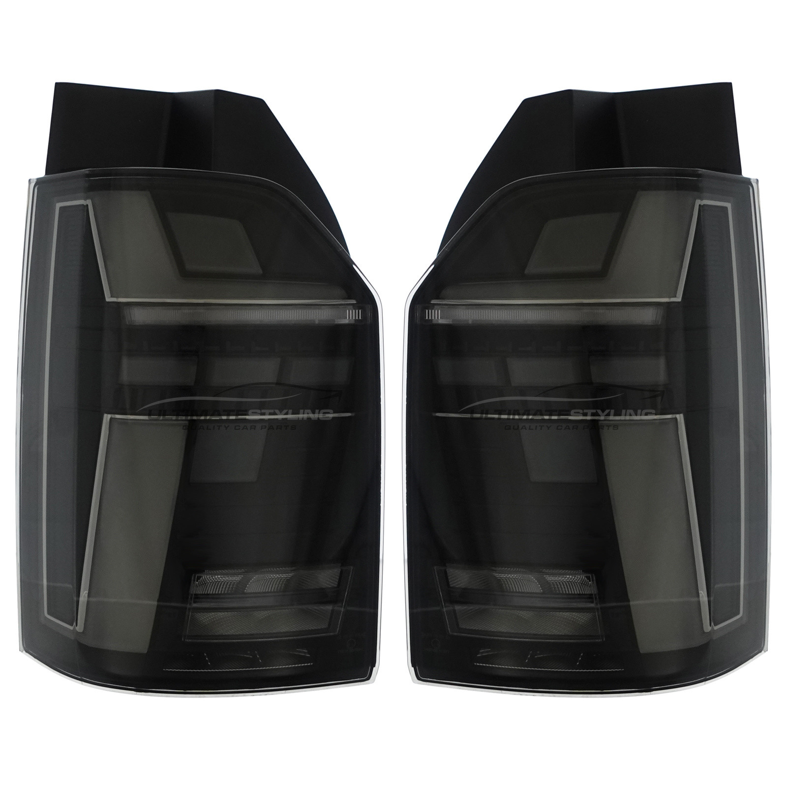 VW California 2015-2020 / Caravelle 2015-2020 / Transporter T6 T6.1 2015-2022 - Performance Rear Tail Lights Upgrade - LED Style - Smoked - Dynamic Sequential Indicators - Pair (LH & RH)
