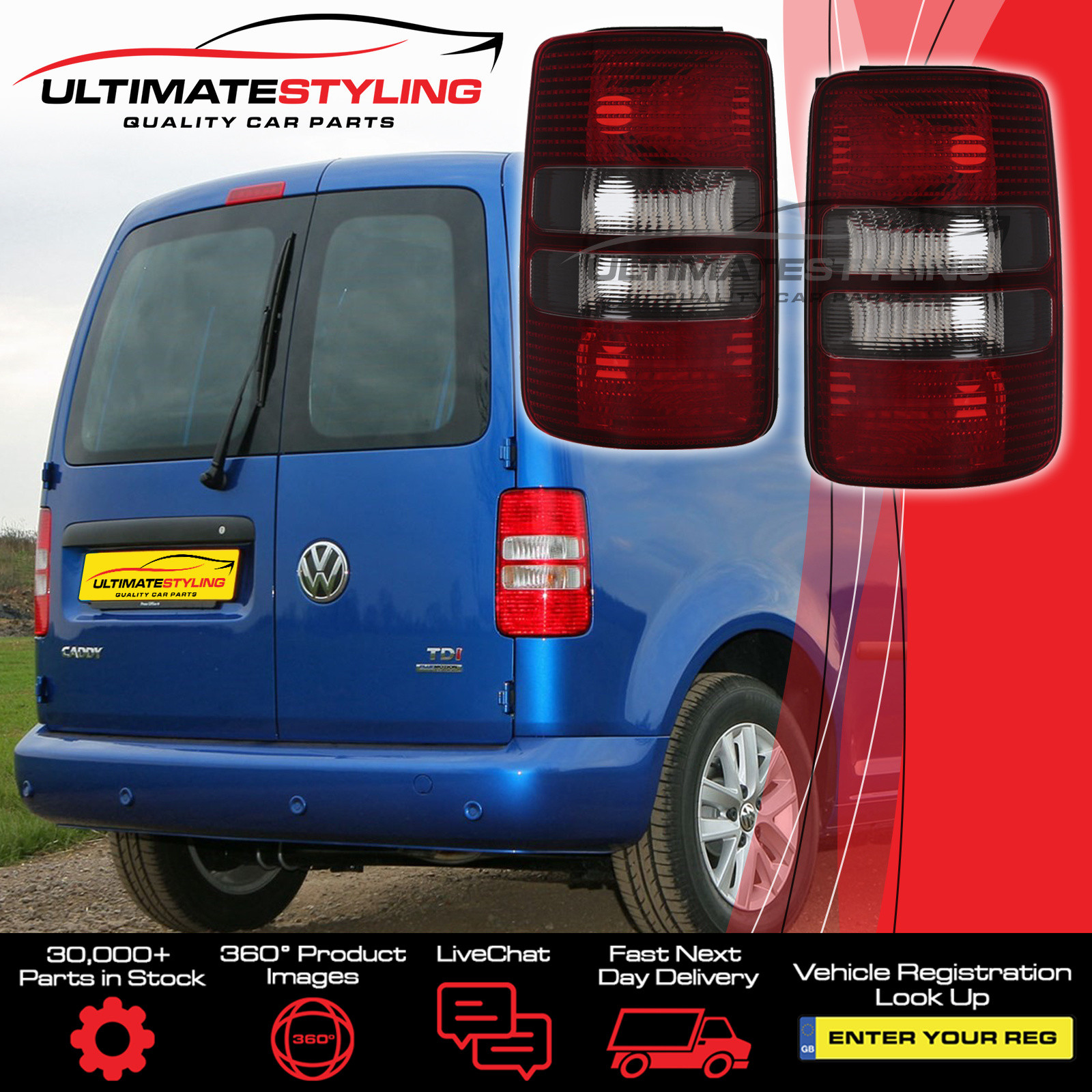 Performance Rear / Tail Lights for VW Caddy