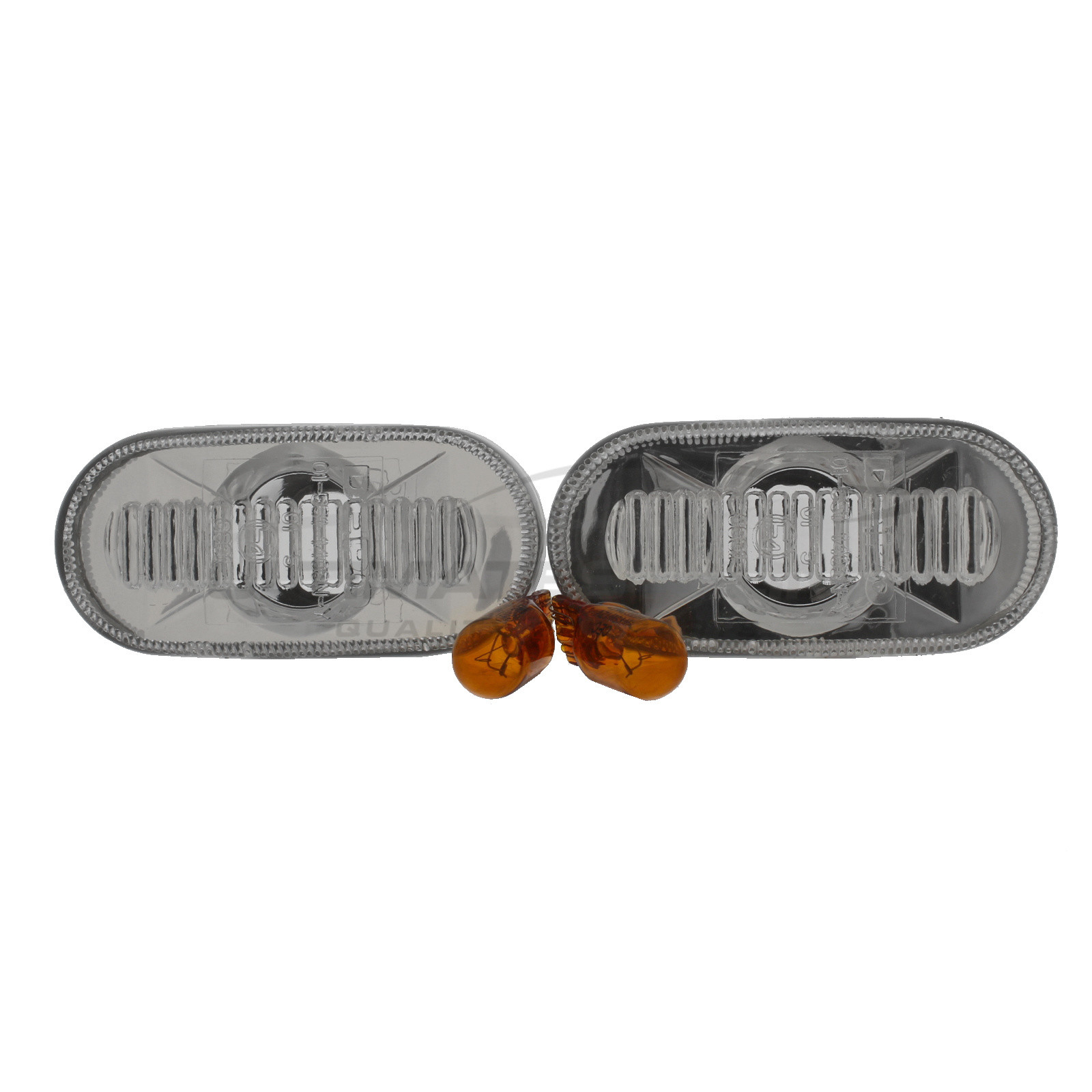 Side Repeaters - Pair (LH & RH) - Crystal Clear lens - Non-LED for Nissan Interstar / Kubistar / Primastar, Renault Clio / Extra / Kangoo / Laguna / Master / Megane / Megane Scenic / R19 / Scenic / Trafic, Vauxhall Movano / Vivaro and others