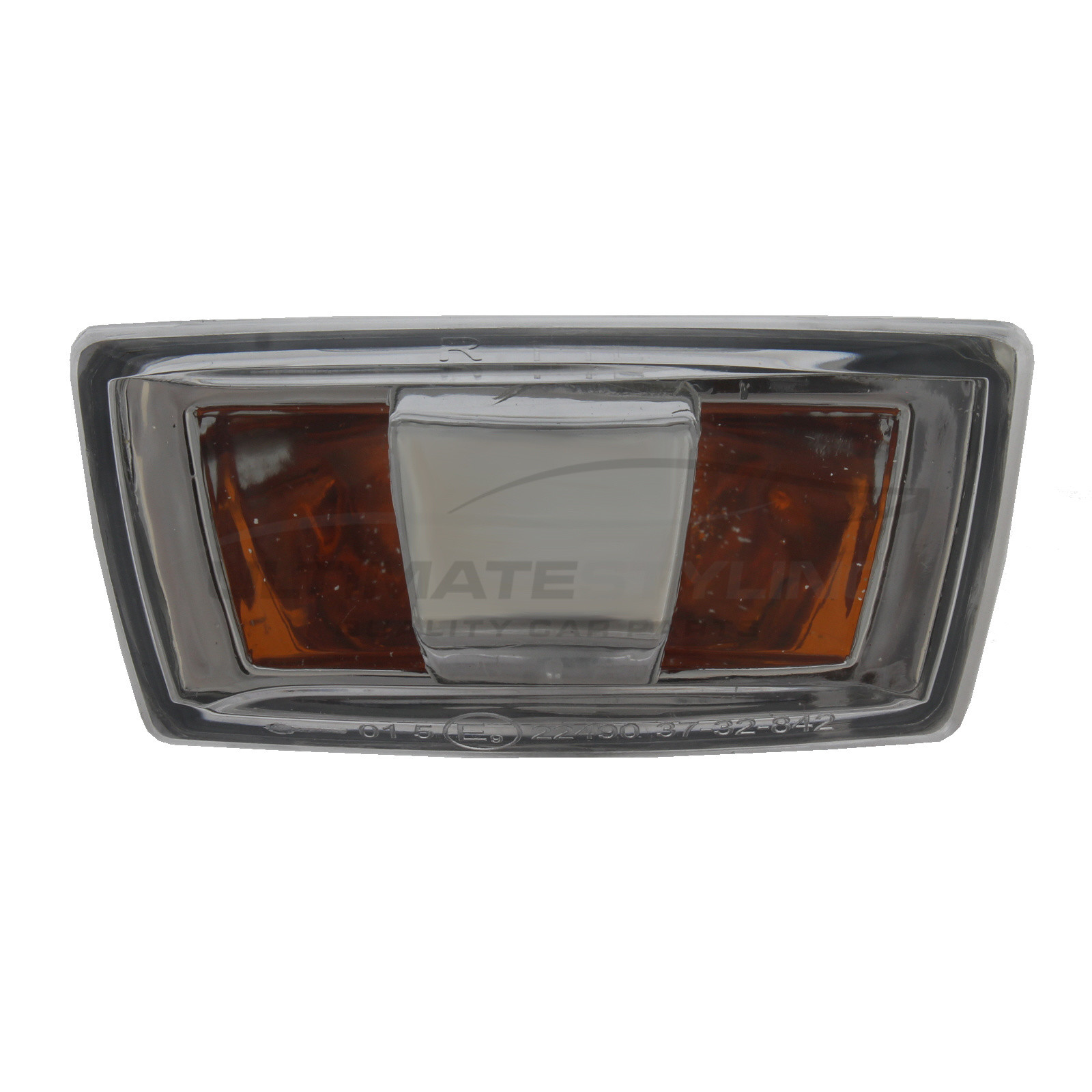 Chevrolet Cruze, Vauxhall Adam / Astra / Cascada / Corsa / Insignia / Zafira Side Repeater - Drivers Side (RH) - Chrome Edging  - Amber Background - Chrome Centre lens - Non-LED