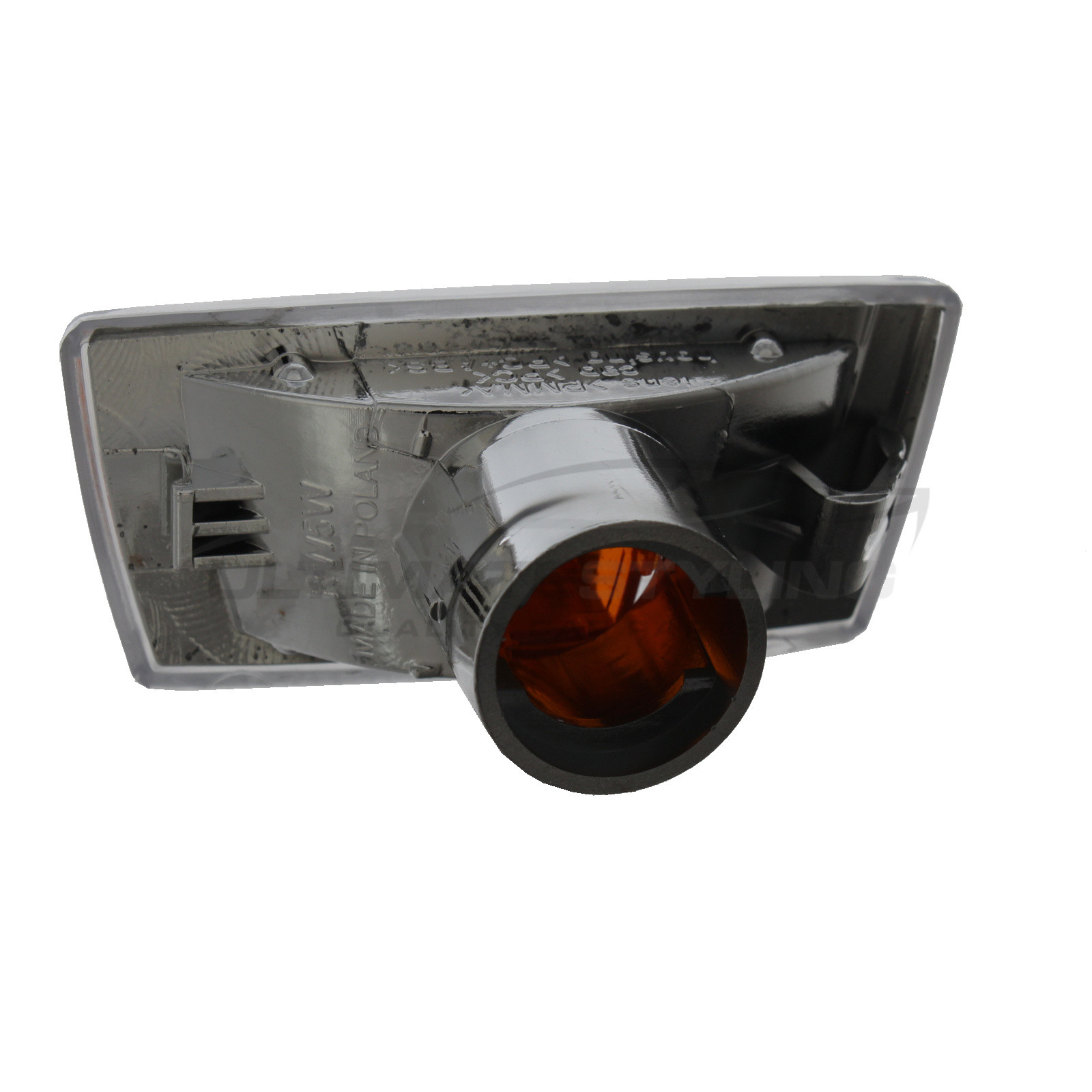 Chevrolet Cruze, Vauxhall Adam / Astra / Cascada / Corsa / Insignia / Zafira Side Repeater - Drivers Side (RH) - Chrome Edging - Amber Background - Chrome Centre lens - Non-LED