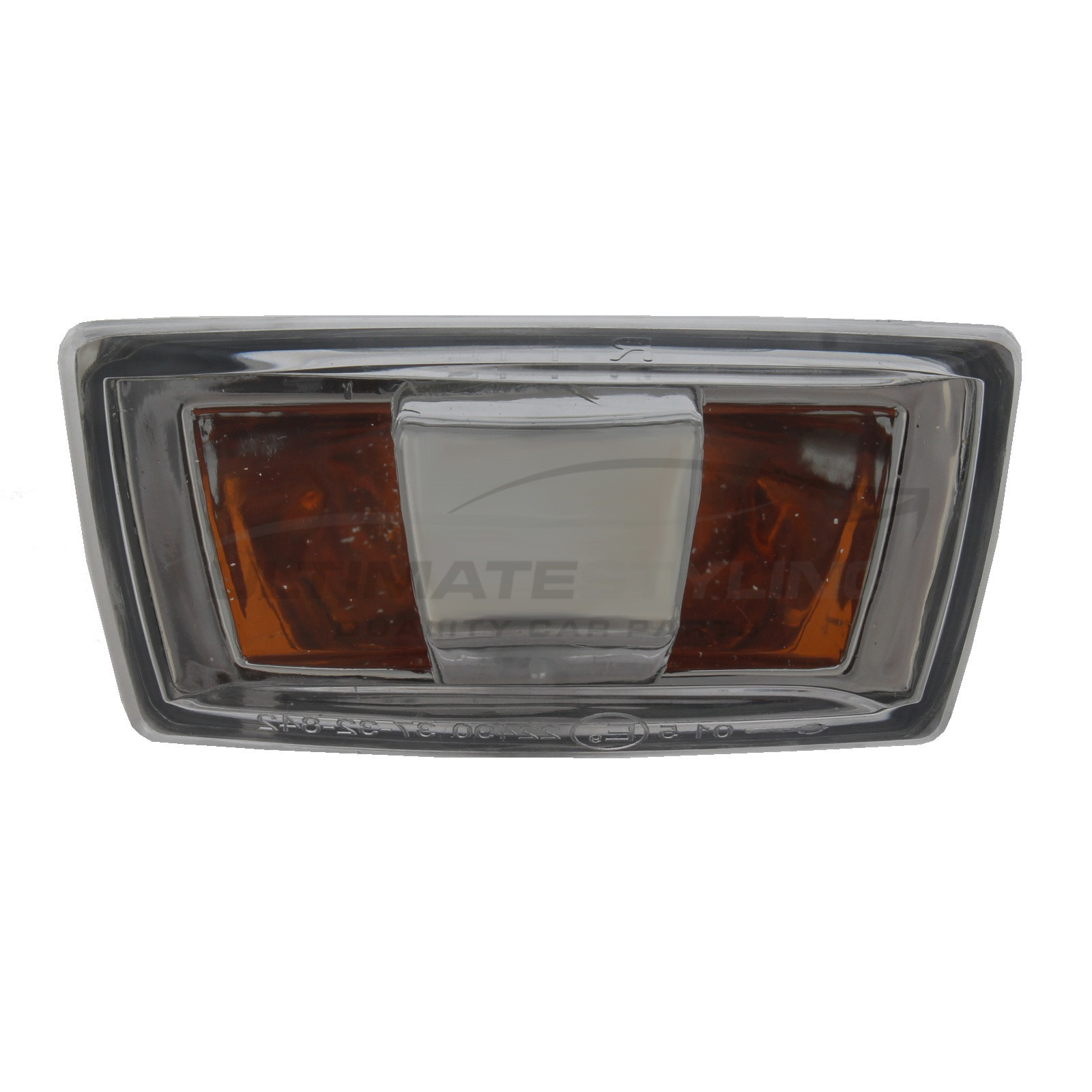 Chevrolet Cruze, Vauxhall Adam / Astra / Cascada / Corsa / Insignia / Zafira Side Repeater - Passenger Side (LH) - Chrome Edging  - Amber Background - Chrome Centre lens - Non-LED