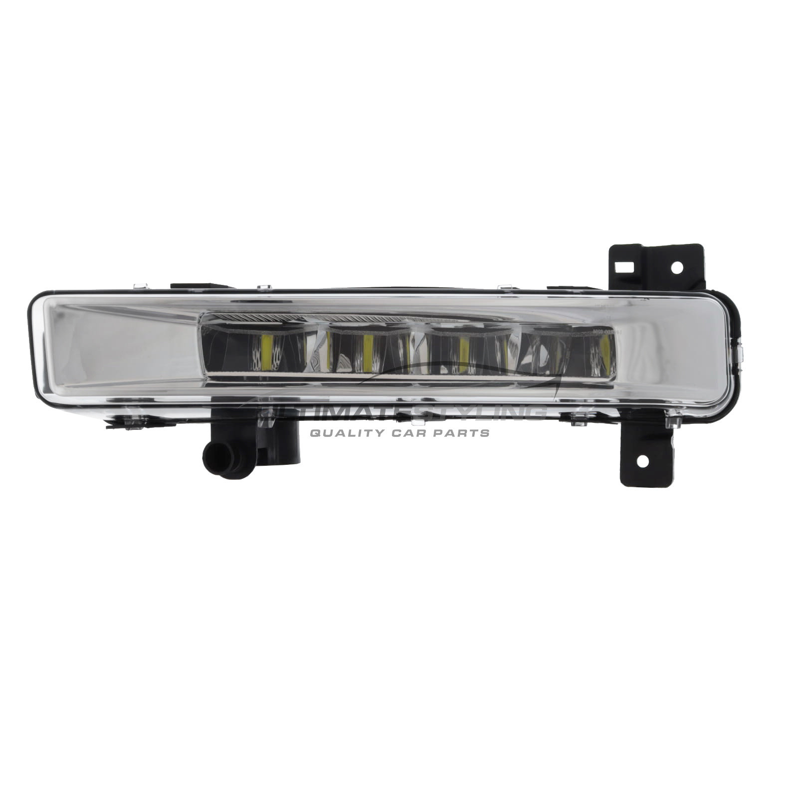 BMW 5 Series 2016-2019 - Front Fog Light - LED Type - Rectangular - Chrome Inner - Includes LED Bulbs & Holder - Passenger Side Left Hand